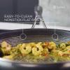 imageCirculon Clad Stainless Steel WokStir Fry with Glass Lid and Hybrid SteelShield and Nonstick Technology 14 Inch  SilverWokStir Fry 14