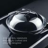 imageCirculon Clad Stainless Steel WokStir Fry with Glass Lid and Hybrid SteelShield and Nonstick Technology 14 Inch  SilverWokStir Fry 14
