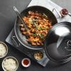 imageCirculon Clad Stainless Steel WokStir Fry with Glass Lid and Hybrid SteelShield and Nonstick Technology 14 Inch  SilverWokStir Fry 14