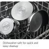 imageCirculon Momentum Stainless Steel Nonstick DishCasserole Pan with Lid 4 Quart SilverCookware Set 11 Piece