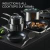 imageCirculon Stainless Steel Frying PanSkillet with SteelShield Hybrid Stainless and Nonstick Technology and Spatula
