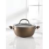 imageCirculon Symmetry Hard Anodized Nonstick Casserole DishCasserole Pan with Lid  55 Quart BlackChocolate