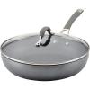 imageCirculon 81401 14quot Helper Handle Hard Anodized Aluminum Skillet 14 Inch Oyster GrayGray