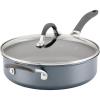 imageCirculon A1 Series with ScratchDefense Technology Nonstick Induction Saut Pan with Helper Handle and Lid 5 Quart Graphite