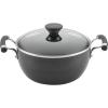 imageCirculon Acclaim Hard Anodized Nonstick Casserole DishCasserole Pan with Lid  45 Quart Black45 Quart