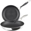 imageCirculon C1 Series Clad Stainless Steel with ScratchDefense Technology Cookware Nonstick Induction Frying PansSkillets with Lids Metal Utensil Safe 6 Piece Set  Polished Stainless SteelSet 85Inch  10Inch