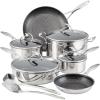 imageCirculon Clad Stainless Steel Frying PansSkillet Set with Hybrid SteelShield and Nonstick Technology 10 Inch and 85 Inch SilverCookware Set 12 Piece