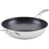 imageCirculon Clad Stainless Steel WokStir Fry with Glass Lid and Hybrid SteelShield and Nonstick Technology 14 Inch  SilverSkillet 125 w Helper Handle