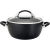 imageCirculon Symmetry Hard Anodized Nonstick Casserole DishCasserole Pan with Lid  55 Quart BlackBlack
