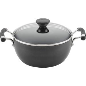 imageCirculon Acclaim Hard Anodized Nonstick Casserole DishCasserole Pan with Lid  45 Quart Black45 Quart
