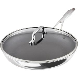 imageCirculon C1 Series Clad Stainless Steel with ScratchDefense Technology Cookware Nonstick Induction Frying PansSkillets with Lids Metal Utensil Safe 6 Piece Set  Polished Stainless Steel125Inch