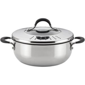 imageCirculon Momentum Stainless Steel Nonstick DishCasserole Pan with Lid 4 Quart SilverCasserole 4 Quart