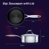 imageCirculon Clad Stainless Steel Saucepan with Glass Lid and Hybrid SteelShield and Nonstick Technology 2 Quart  Silver
