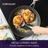 imageCirculon A1 Series with ScratchDefense Technology Nonstick Induction Wok with Lid 14 Inch GraphiteGraphite