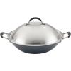 imageCirculon A1 Series with ScratchDefense Technology Nonstick Induction Wok with Lid 14 Inch GraphiteGraphite