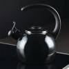 imageCirculon Enamel on Steel Whistling TeakettleTeapot With FlipUp Spout 2 Quart  BlackBlack