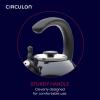 imageCirculon Enamel on Steel Whistling TeakettleTeapot With FlipUp Spout 2 Quart  BlackBlack