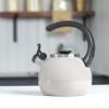 imageCirculon Enamel on Steel Whistling TeakettleTeapot With FlipUp Spout 2 Quart  BlackGray