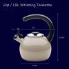 imageCirculon Enamel on Steel Whistling TeakettleTeapot With FlipUp Spout 2 Quart  BlackGray