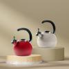 imageCirculon Enamel on Steel Whistling TeakettleTeapot With FlipUp Spout 2 Quart  BlackGray