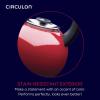 imageCirculon Enamel on Steel Whistling TeakettleTeapot With FlipUp Spout 2 Quart  BlackRed