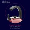 imageCirculon Enamel on Steel Whistling TeakettleTeapot With FlipUp Spout 2 Quart  BlackRed