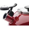 imageCirculon Enamel on Steel Whistling TeakettleTeapot With FlipUp Spout 2 Quart  BlackRed
