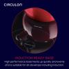 imageCirculon Enamel on Steel Whistling TeakettleTeapot With FlipUp Spout 2 Quart  BlackRed