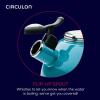 imageCirculon Enamel on Steel Whistling TeakettleTeapot With FlipUp Spout 2 Quart  BlackTurquoise