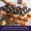 imageCirculon Nonstick Bakeware 12Cup Muffin Tin Brown SteelChocolate
