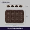 imageCirculon Nonstick Bakeware 12Cup Muffin Tin Brown SteelChocolate
