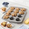 imageCirculon Nonstick Bakeware 12Cup Muffin Tin Brown SteelGray
