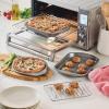 imageCirculon Total Bakeware Set Nonstick Cookie Baking Sheets with Cooling Rack 3 Piece Gray4Piece
