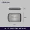 imageCirculon Total Nonstick Baking Pan With Lid  Nonstick Cake Pan With Lid Rectangle  9 Inch x 13 Inch Gray
