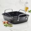 imageCirculon Ultra Lasting Nonstick RoasterRoasting Pan with Easy Serve Rack 17 Inch x 13 Inch BlackEasy Serve Rack