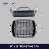 imageCirculon Ultra Lasting Nonstick RoasterRoasting Pan with Easy Serve Rack 17 Inch x 13 Inch BlackEasy Serve Rack