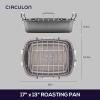 imageCirculon Ultra Lasting Nonstick RoasterRoasting Pan with Easy Serve Rack 17 Inch x 13 Inch BlackWith URack
