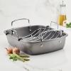 imageCirculon Ultra Lasting Nonstick RoasterRoasting Pan with Easy Serve Rack 17 Inch x 13 Inch BlackWith URack