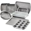 imageCirculon Total Bakeware Set Nonstick Cookie Baking Sheets with Cooling Rack 3 Piece Gray10 Piece
