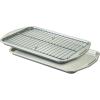 imageCirculon Total Bakeware Set Nonstick Cookie Baking Sheets with Cooling Rack 3 Piece Gray3 Piece
