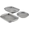 imageCirculon Total Bakeware Set Nonstick Cookie Baking Sheets with Cooling Rack 3 Piece Gray4Piece