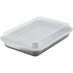imageCirculon Total Nonstick Baking Pan With Lid  Nonstick Cake Pan With Lid Rectangle  9 Inch x 13 Inch Gray