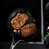 imageCirculon Stainless Steel Frying PanSkillet with Lid and SteelShield Hybrid Stainless and Nonstick Technology 12 Inch Silver