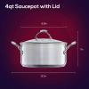 imageCirculon Stainless Steel Sauce PanSaucepan with Lid and SteelShield Hybrid Stainless and Nonstick Technology 4 Quart Silver