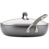 imageCirculon 84568 12quot Covered Deep Hard Anodized Aluminum Skillet Oyster GraySkillet with lid 12 Inch