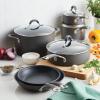 imageCirculon Radiance Hard Anodized Nonstick Frying  Fry Pan Set  Skillet Set  85 Inch 10 Inch and 1225 Inch  GrayCookware Set 10 Piece