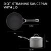 imageCirculon Radiance Hard Anodized Nonstick Frying  Fry Pan Set  Skillet Set  85 Inch 10 Inch and 1225 Inch  GraySaucepan 3 Quart