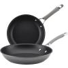 imageCirculon 84568 12quot Covered Deep Hard Anodized Aluminum Skillet Oyster GraySkillet Set 95  1175 Inch