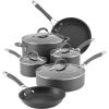 imageCirculon Radiance Hard Anodized Nonstick Frying  Fry Pan Set  Skillet Set  85 Inch 10 Inch and 1225 Inch  GrayCookware Set 10 Piece
