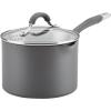 imageCirculon Radiance Hard Anodized Nonstick Frying  Fry Pan Set  Skillet Set  85 Inch 10 Inch and 1225 Inch  GraySaucepan 3 Quart